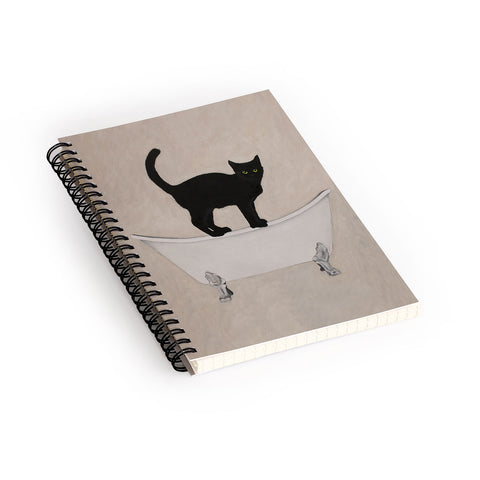 Coco de Paris Black Cat on bathtub Spiral Notebook