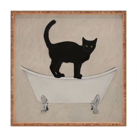 Coco de Paris Black Cat on bathtub Square Tray