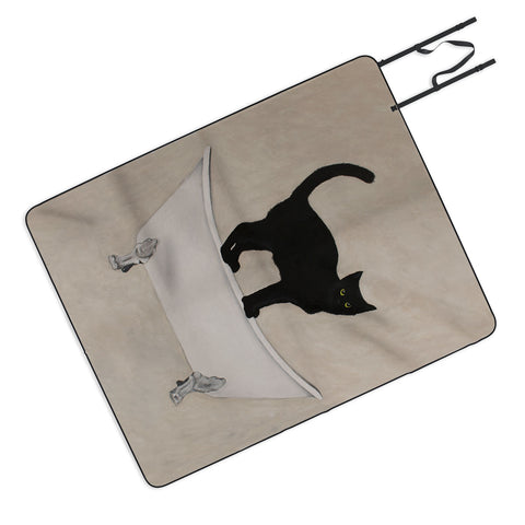 Coco de Paris Black Cat on bathtub Picnic Blanket