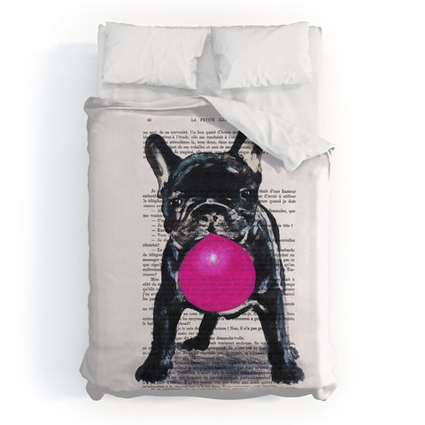 Coco de Paris Bulldog With Bubblegum 01 Duvet Cover