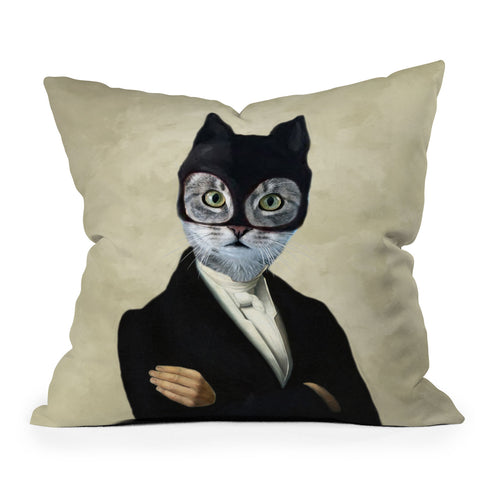 Coco de Paris Cat batman Outdoor Throw Pillow