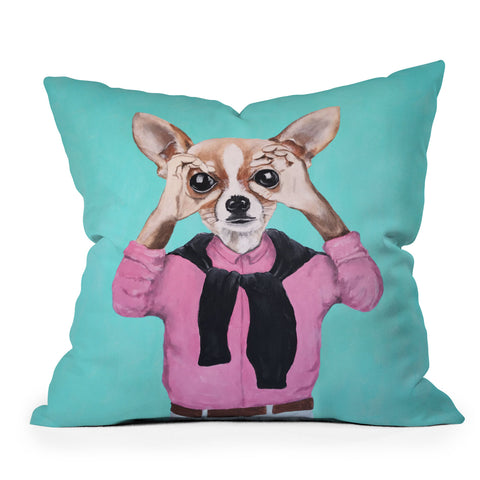 Coco de Paris Chihuahua is looking Outdoor Throw Pillow