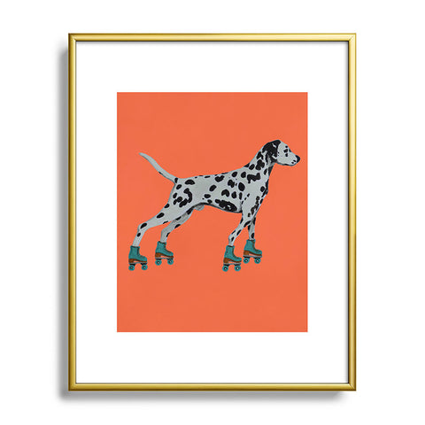 Coco de Paris Dalmatian rollerskater Metal Framed Art Print