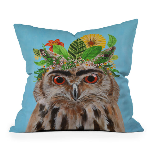 Coco de Paris Frida Kahlo Owl Outdoor Throw Pillow