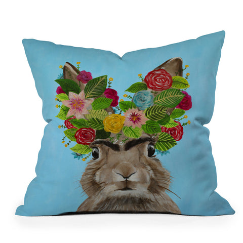 Coco de Paris Frida Kahlo Rabbit Outdoor Throw Pillow