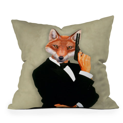 Coco de Paris James Bond Fox Outdoor Throw Pillow