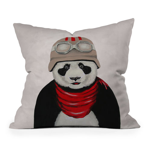 Coco de Paris Panda Pilot Outdoor Throw Pillow