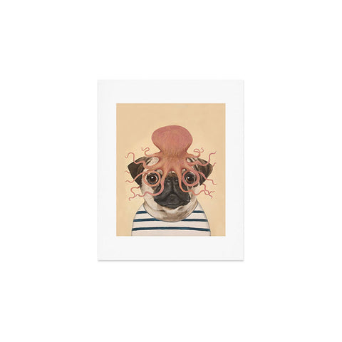 Coco de Paris Pug with octopus Art Print