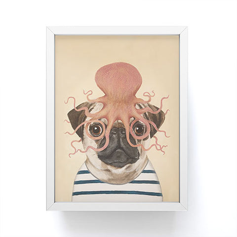 Coco de Paris Pug with octopus Framed Mini Art Print