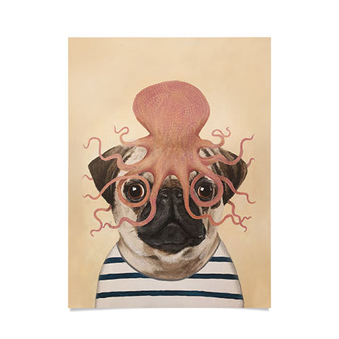 Coco de Paris Pug with octopus Poster
