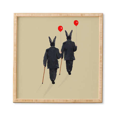 Coco de Paris Rabbits walking with balloons Framed Wall Art