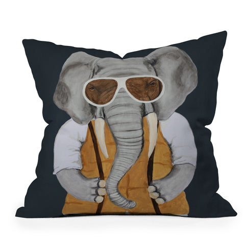 Coco de Paris Vintage elephant man Outdoor Throw Pillow