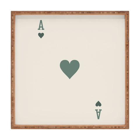 Cocoon Design Ace of Hearts Playing Card Sage Square Tray