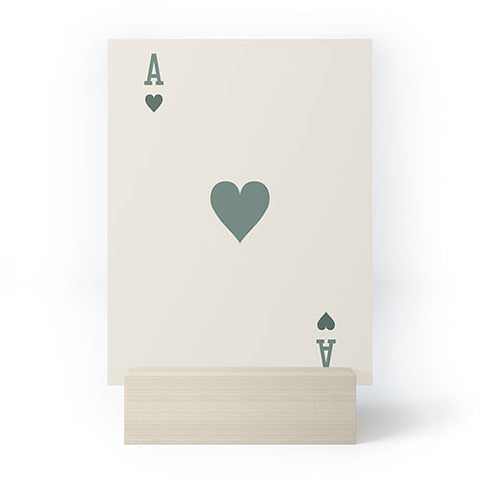 Cocoon Design Ace of Hearts Playing Card Sage Mini Art Print