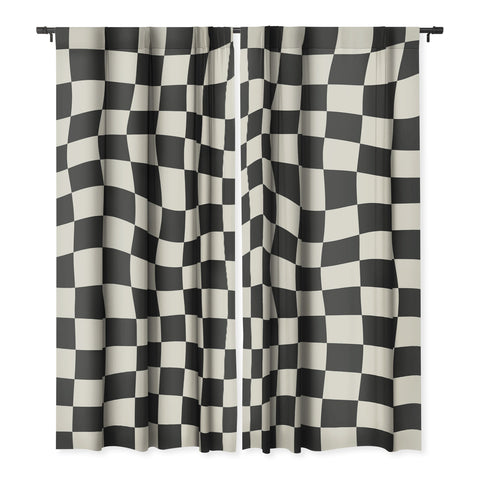 Cocoon Design Black and White Wavy Checkered Blackout Non Repeat