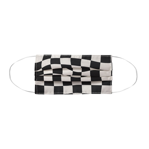Cocoon Design Black and White Wavy Checkered Face Mask
