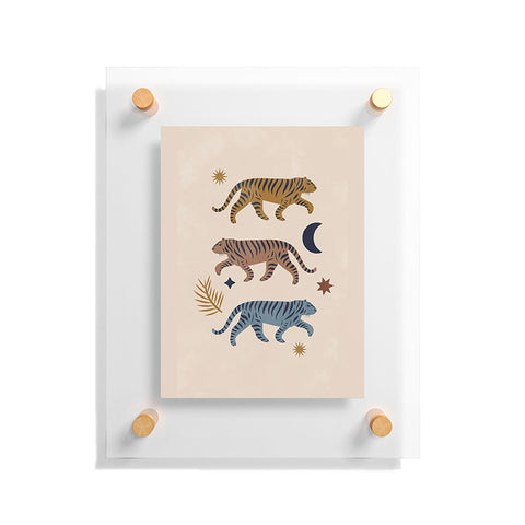 Cocoon Design Celestial Tigers with Moon Floating Acrylic Print