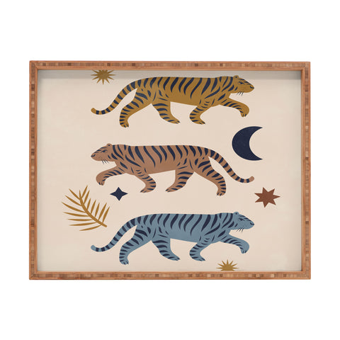 Cocoon Design Celestial Tigers with Moon Rectangular Tray