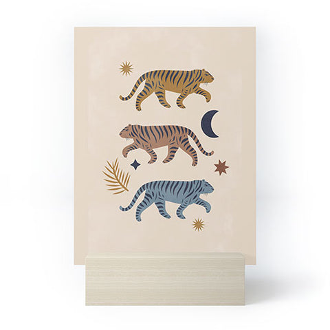 Cocoon Design Celestial Tigers with Moon Mini Art Print