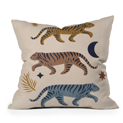 Cocoon Design Celestial Tigers with Moon Throw Pillow