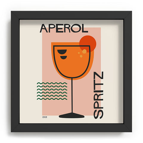 Cocoon Design Cocktail Print Aperol Spritz Recessed Framing Square
