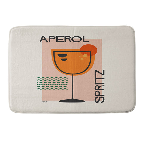 Cocoon Design Cocktail Print Aperol Spritz Memory Foam Bath Mat