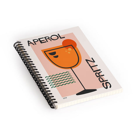 Cocoon Design Cocktail Print Aperol Spritz Spiral Notebook