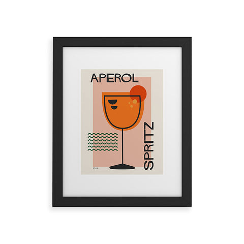 Cocoon Design Cocktail Print Aperol Spritz Framed Art Print