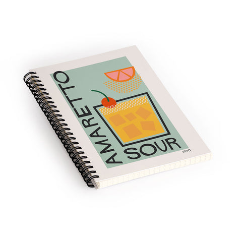 Cocoon Design Colorful Mid Century Modern Cocktail Spiral Notebook