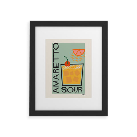 Cocoon Design Colorful Mid Century Modern Cocktail Framed Art Print