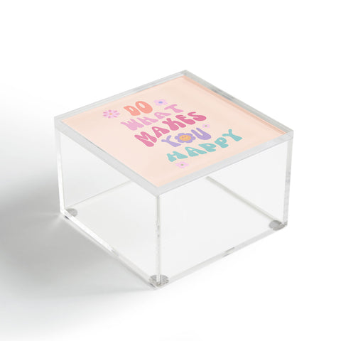 Cocoon Design Danish Pastel Retro Inspirational Quote Acrylic Box