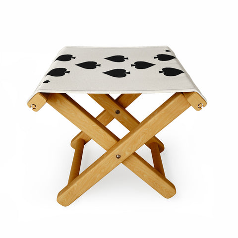 Cocoon Design Eight of Spades Playing Card Black Folding Stool