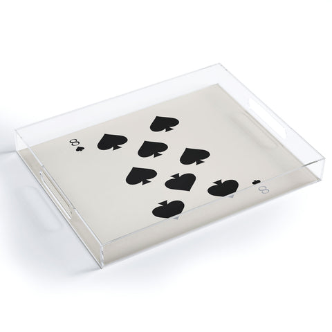 Cocoon Design Eight of Spades Playing Card Black Acrylic Tray