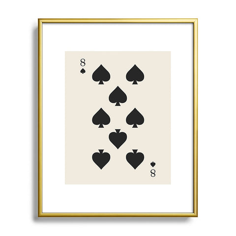 Cocoon Design Eight of Spades Playing Card Black Metal Framed Art Print
