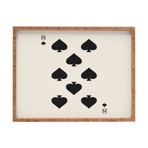 Cocoon Design Eight of Spades Playing Card Black Rectangular Tray
