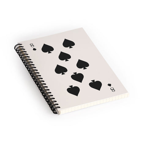 Cocoon Design Eight of Spades Playing Card Black Spiral Notebook