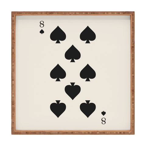 Cocoon Design Eight of Spades Playing Card Black Square Tray