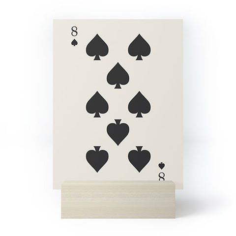 Cocoon Design Eight of Spades Playing Card Black Mini Art Print