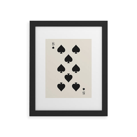 Cocoon Design Eight of Spades Playing Card Black Framed Art Print