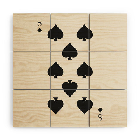 Cocoon Design Eight of Spades Playing Card Black Wood Wall Mural
