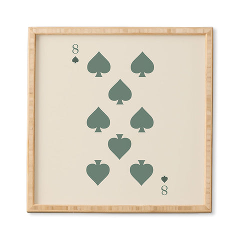 Cocoon Design Eight of Spades Playing Card Sage Framed Wall Art