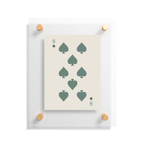 Cocoon Design Eight of Spades Playing Card Sage Floating Acrylic Print