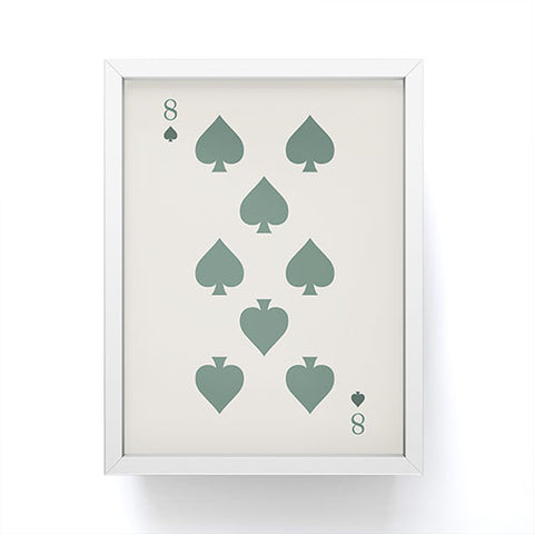 Cocoon Design Eight of Spades Playing Card Sage Framed Mini Art Print