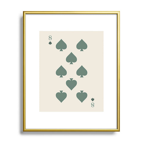 Cocoon Design Eight of Spades Playing Card Sage Metal Framed Art Print