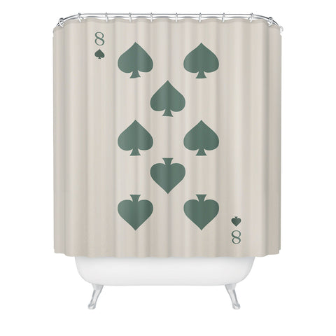 Cocoon Design Eight of Spades Playing Card Sage Shower Curtain