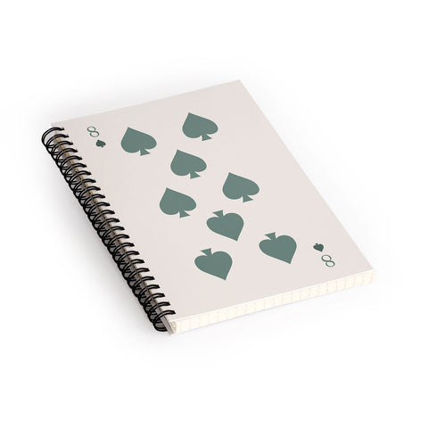 Cocoon Design Eight of Spades Playing Card Sage Spiral Notebook