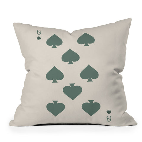 Cocoon Design Eight of Spades Playing Card Sage Throw Pillow