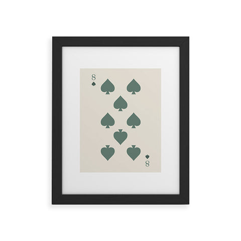 Cocoon Design Eight of Spades Playing Card Sage Framed Art Print