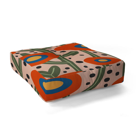 Cocoon Design Flower Market Amsterdam Abstract Floor Pillow Square