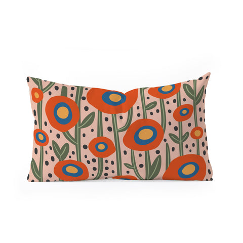 Cocoon Design Flower Market Amsterdam Abstract Oblong Throw Pillow
